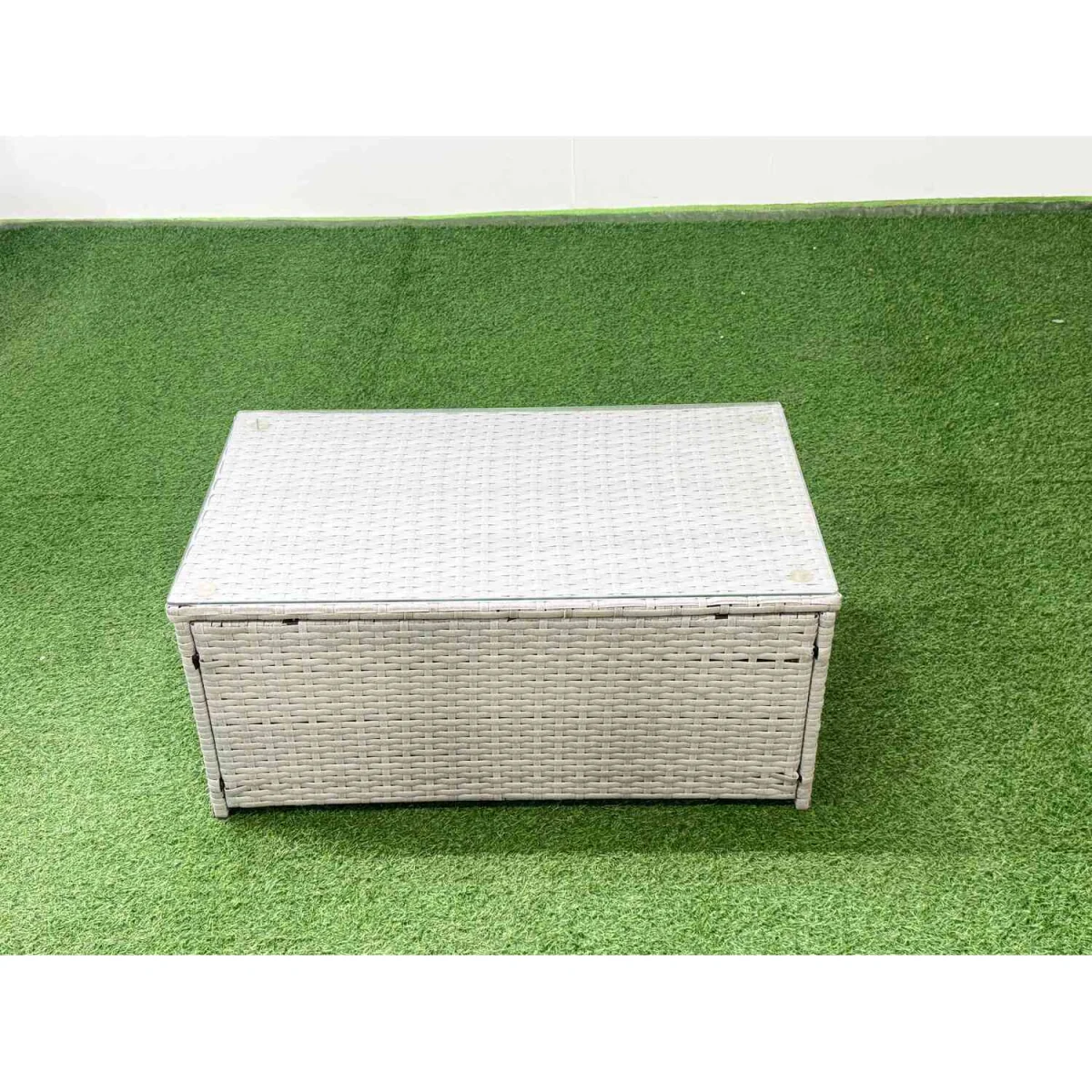 Fimous 11-Seater PE Rattan Garden Sofa Set Light Grey Mixed - Light Grey Mixed rattan with dark grey fabric – image 4