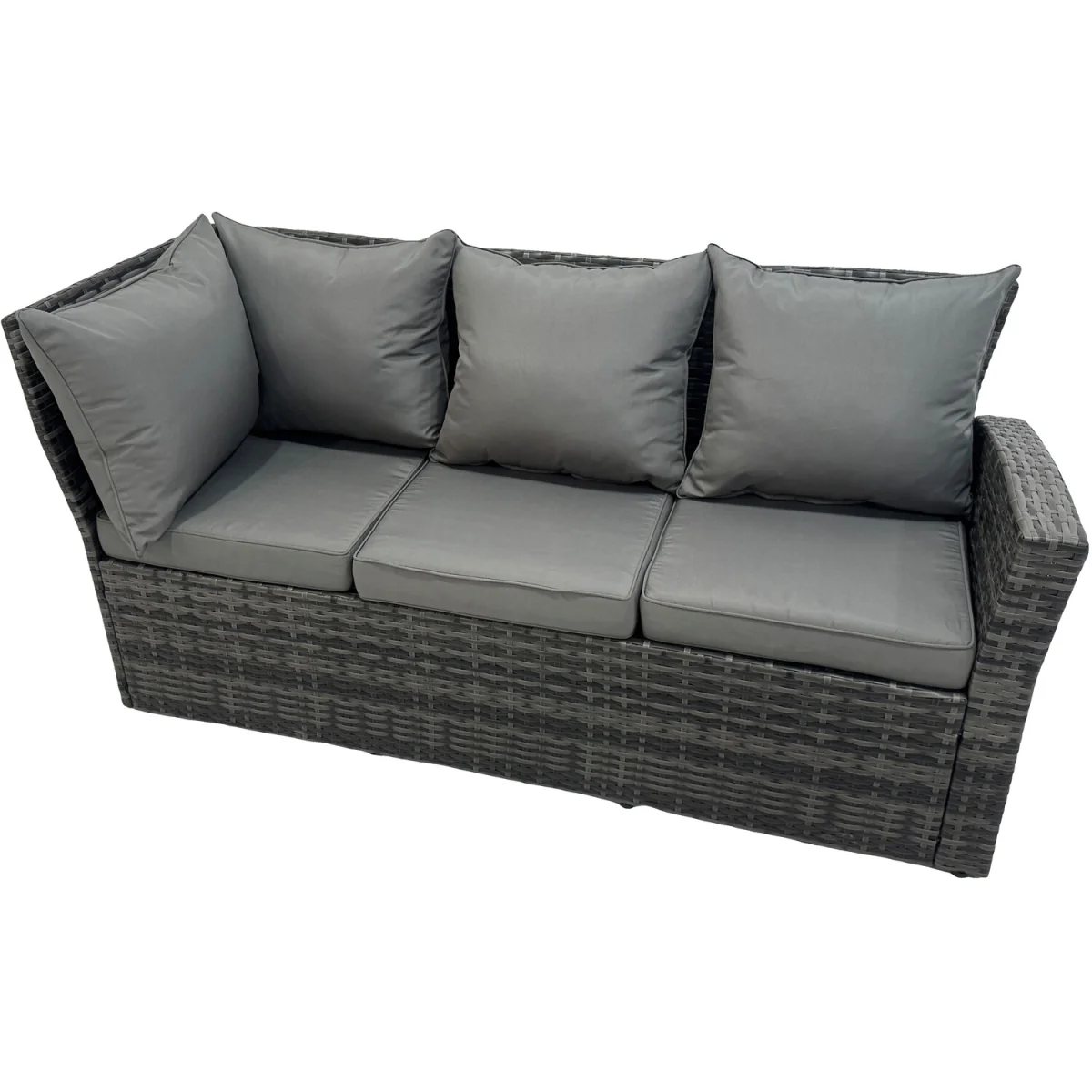Fimous 6-Piece Rattan Garden Sofa Set Dark Grey Mixed - Dark Grey Mixed – image 4