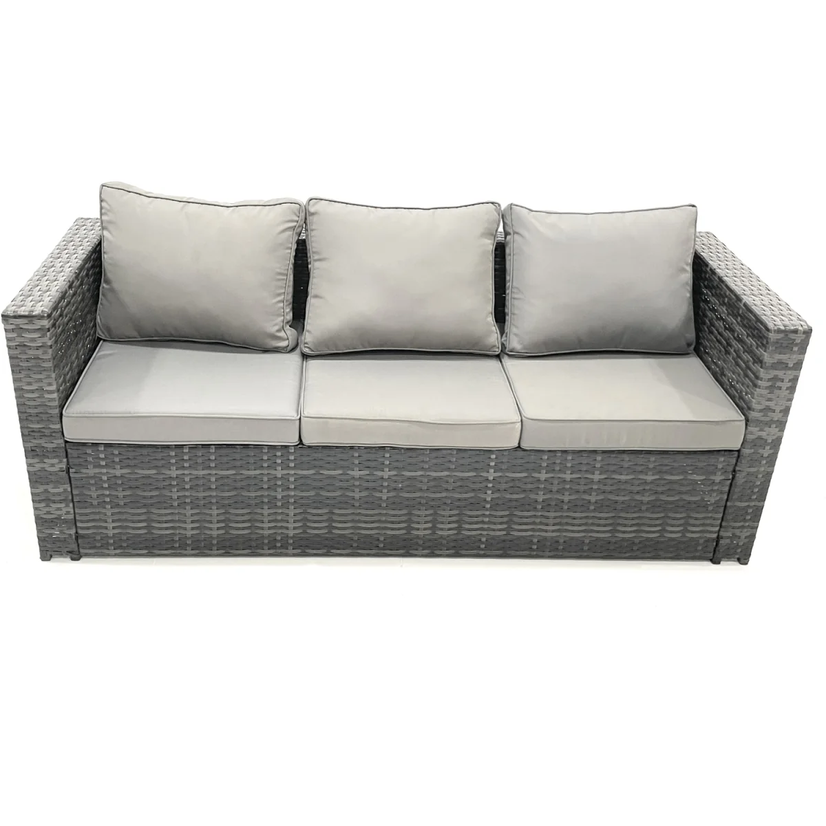Fimous PE Rattan Garden Sofa Set Dark Grey Mixed 10-Seater - Dark Grey Mixed – image 2
