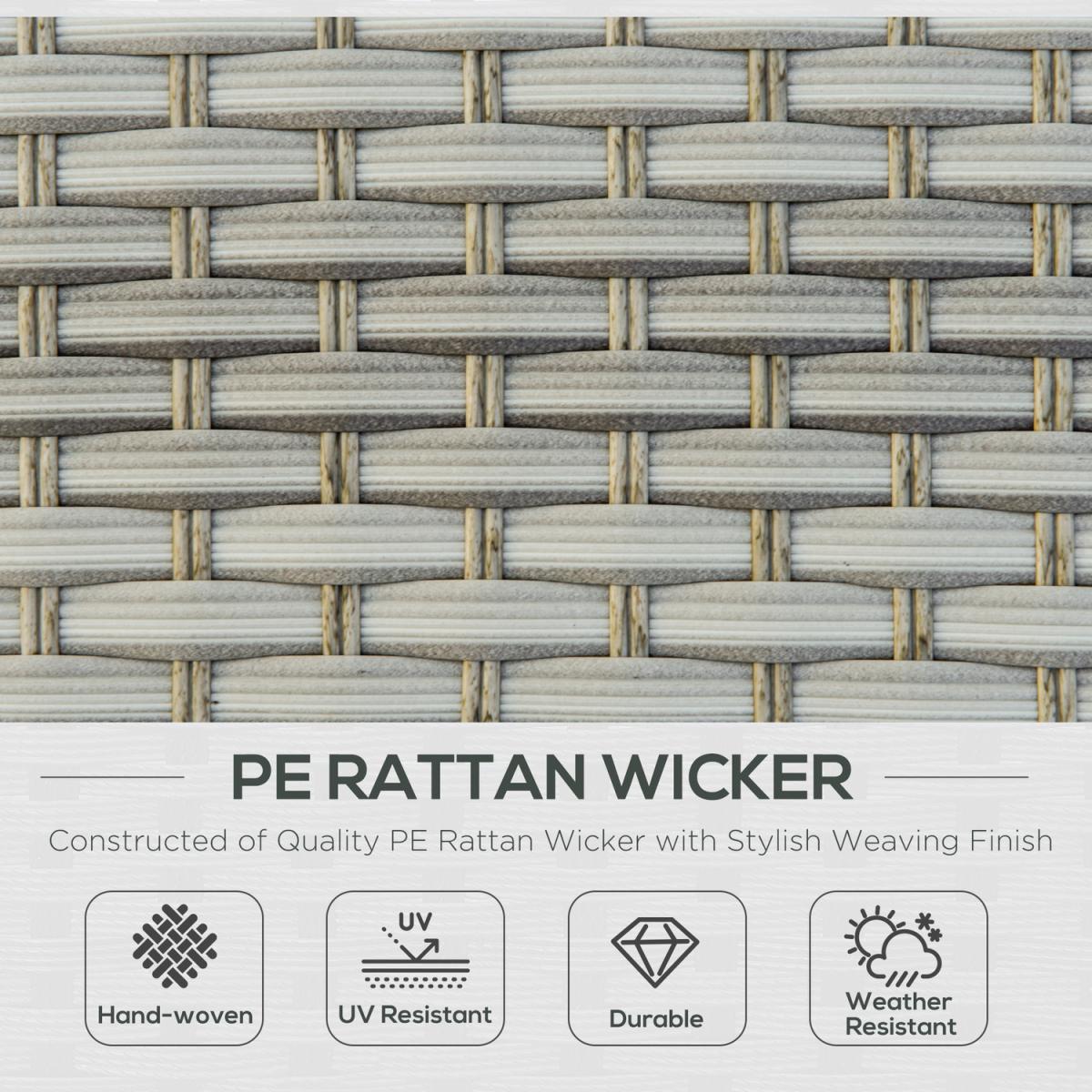 4 Pieces Patio PE Rattan Sofa Set Outdoor - Grey – image 3