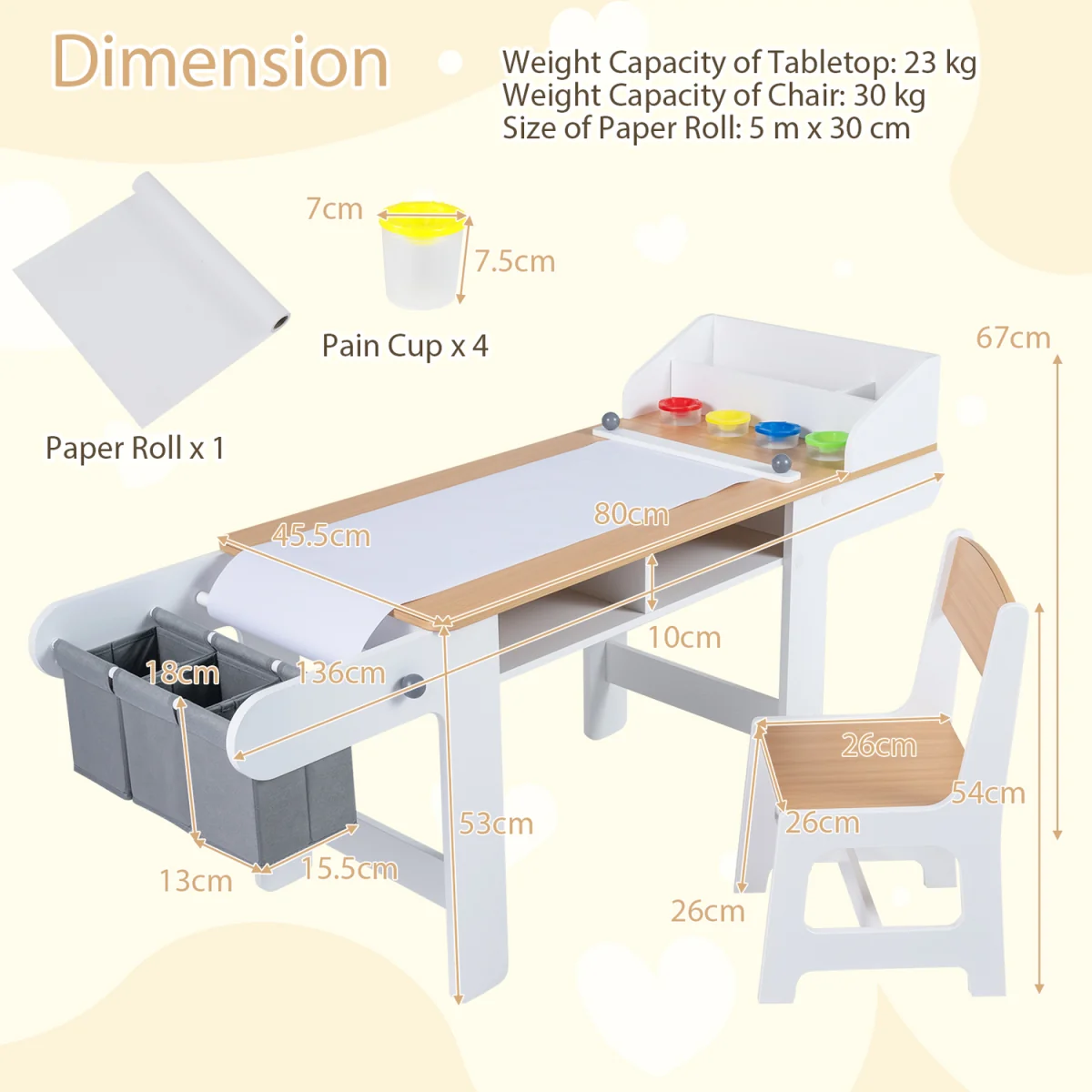 Kids Art Table and Chair - Grey – image 4