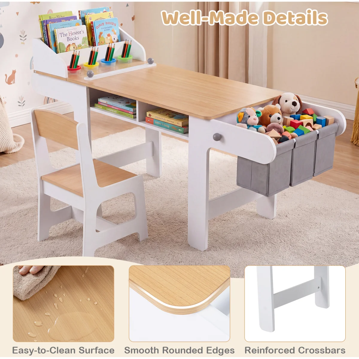 Kids Art Table and Chair - Grey – image 6