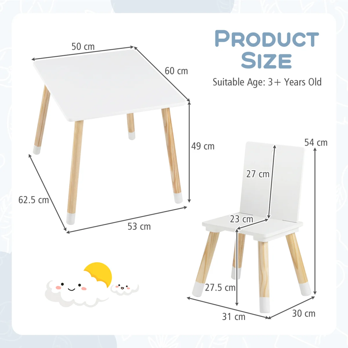 Children Activity Table Set - White – image 3
