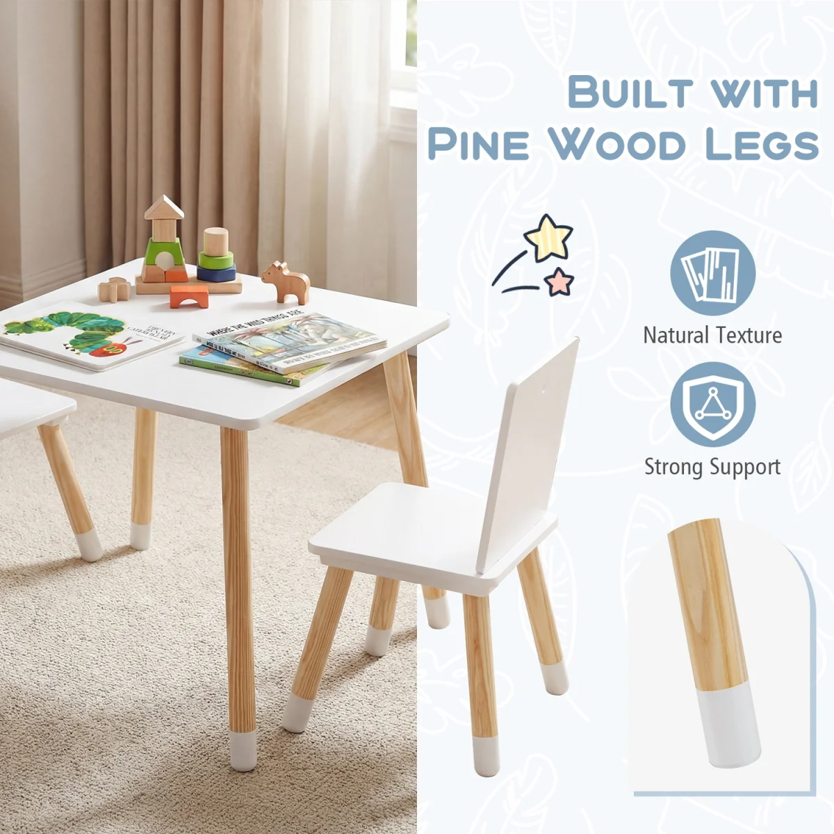 Children Activity Table Set - White – image 8