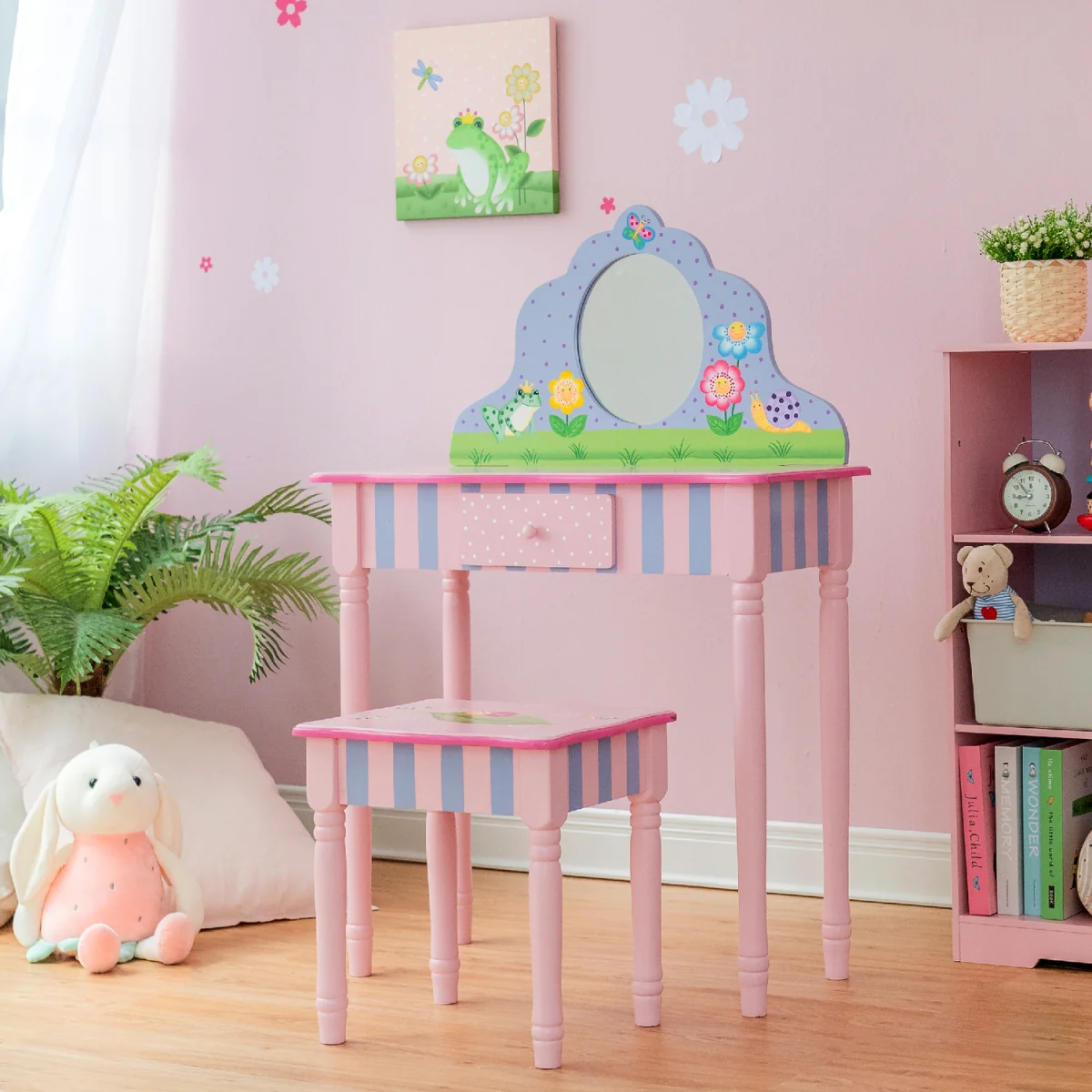 Kids Magic Garden Play Vanity Table & Stool Set - Multi – image 2