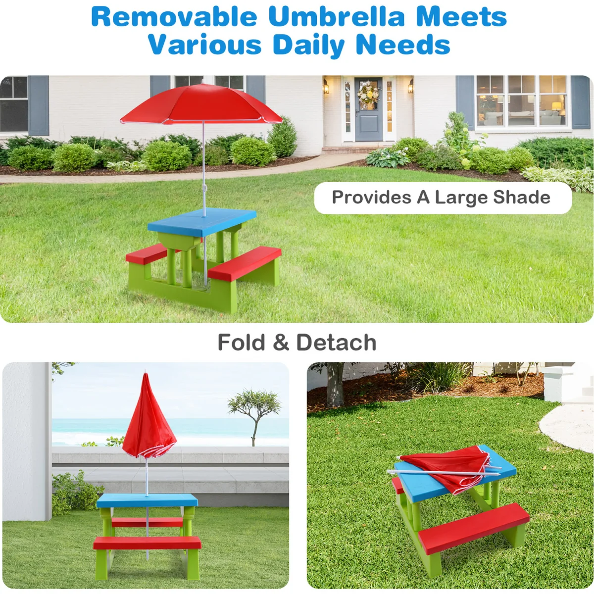 Kids Picnic Table - Red – image 2