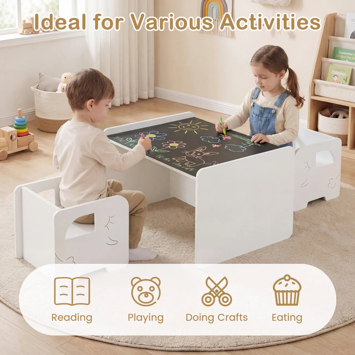 Kids Table and Chair - White – image 5