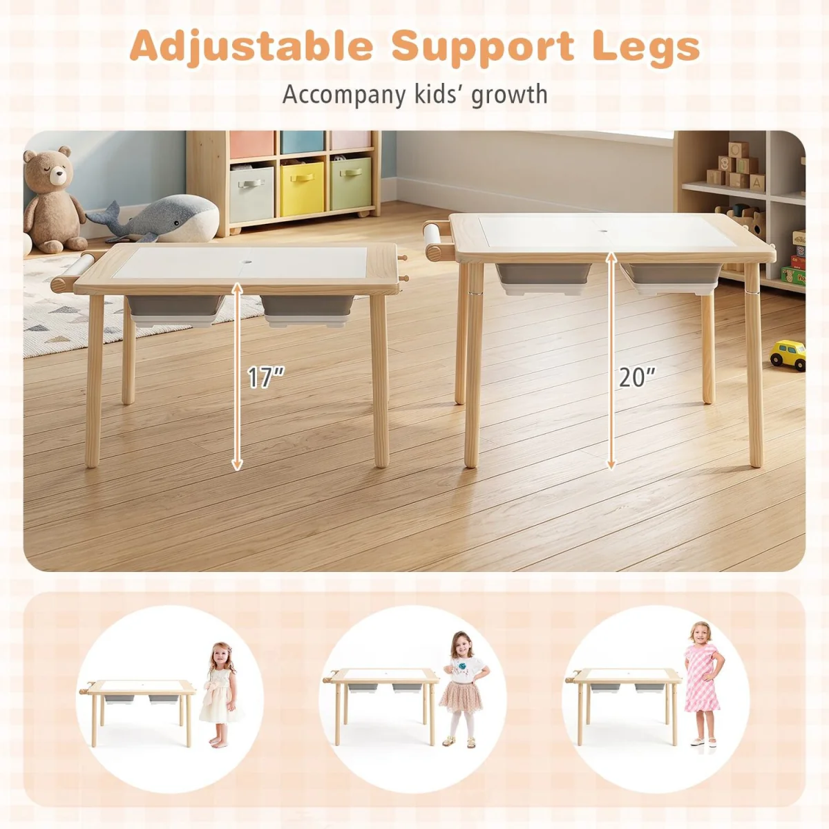 Kids Sensory Table and Chair Set - Natural – image 2