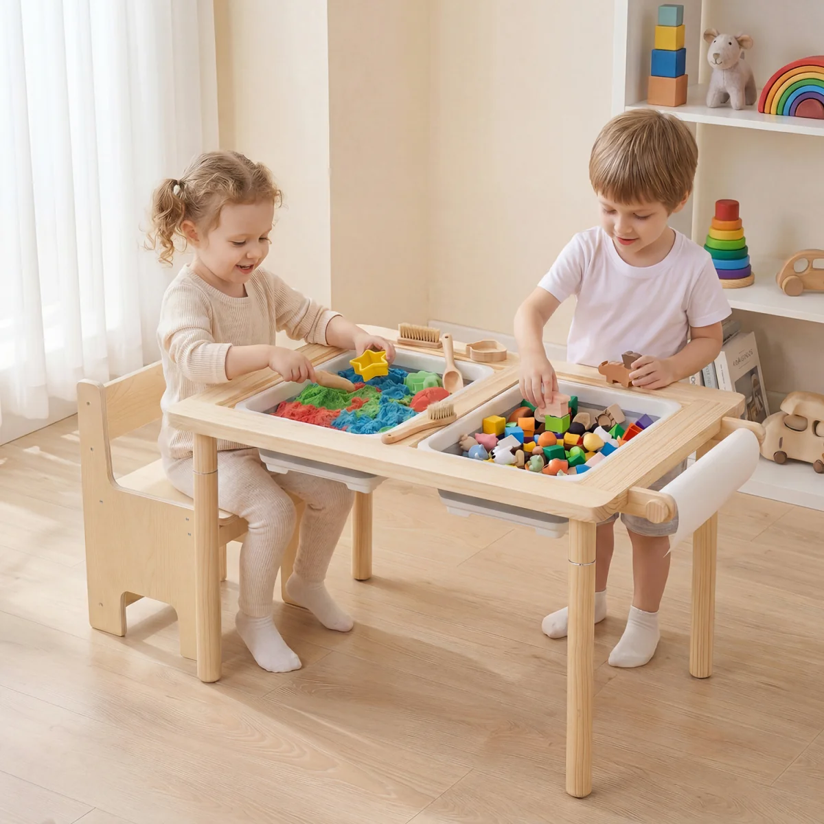 Kids Sensory Table and Chair Set - Natural – image 10
