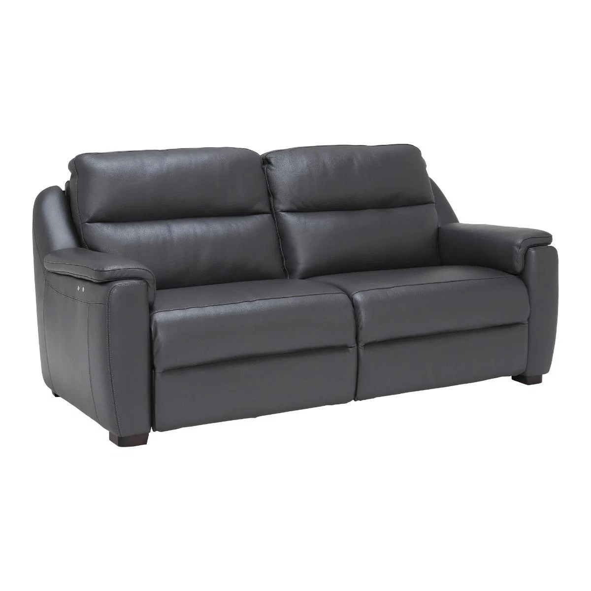 Strauss Grey Leather Recliner Loveseat – image 2