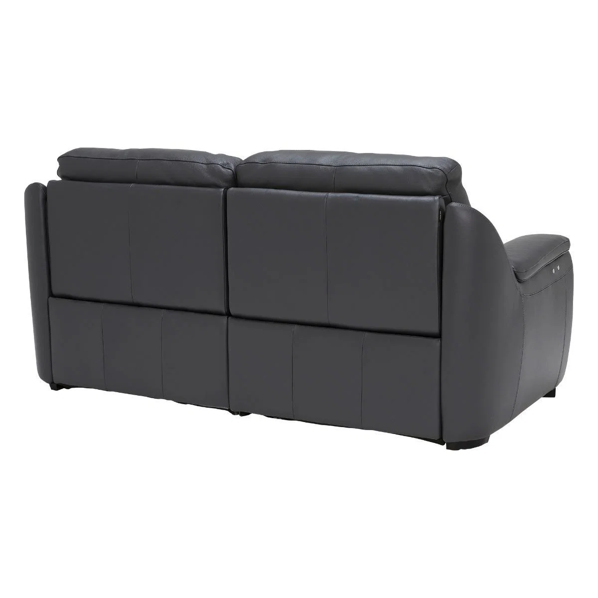 Strauss Grey Leather Recliner Loveseat – image 9