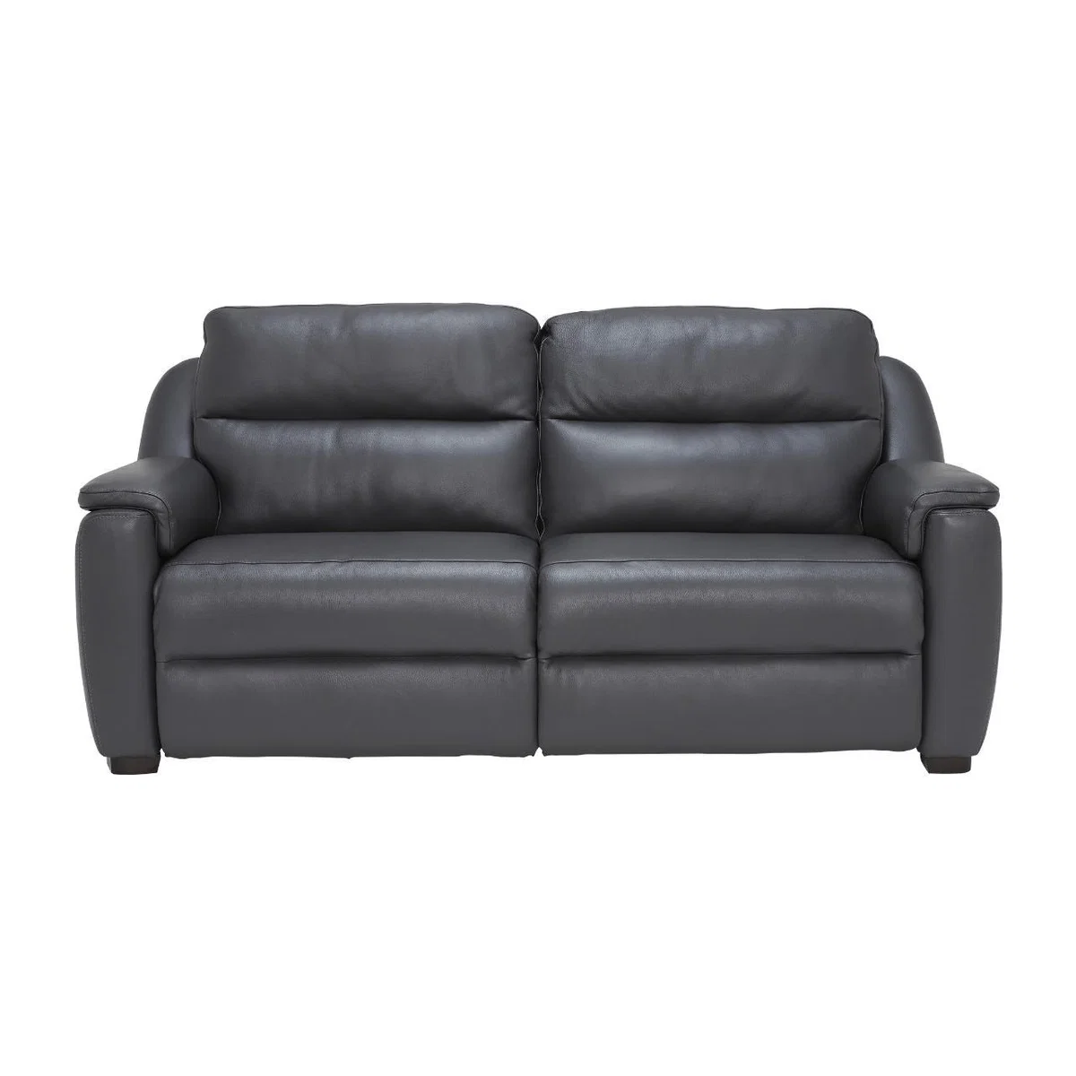 Strauss Grey Leather Recliner Loveseat – image 1
