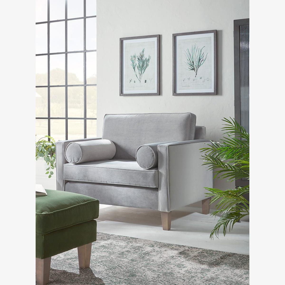 Toulon Loveseat – Vintage Taupe Cotton Stripe – image 1