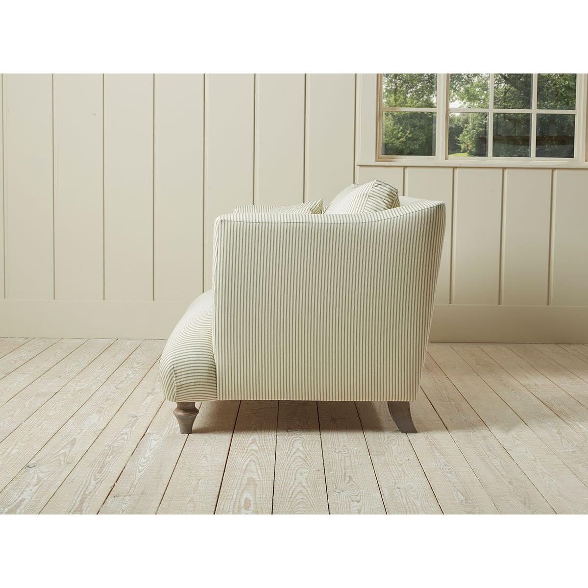Geneve Love Seat – Warm Sand Wide Cotton Stripe – image 9