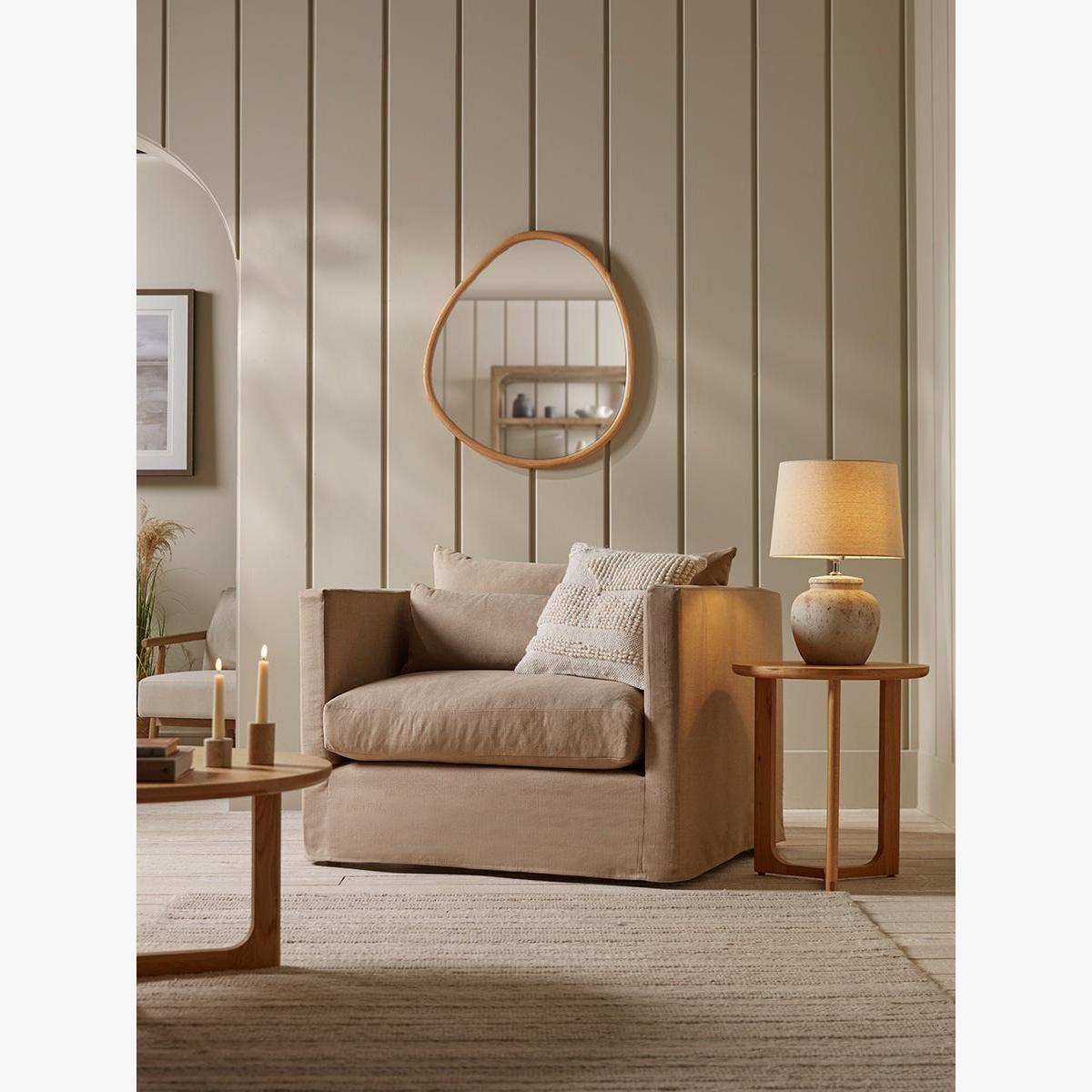 Colmar Love Seat – Sand Herringbone – image 1