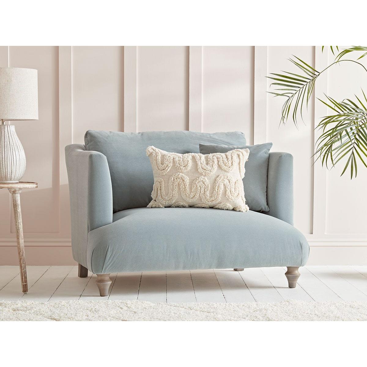 Geneve Love Seat – Carbon Opulent Cotton Velvet – image 7