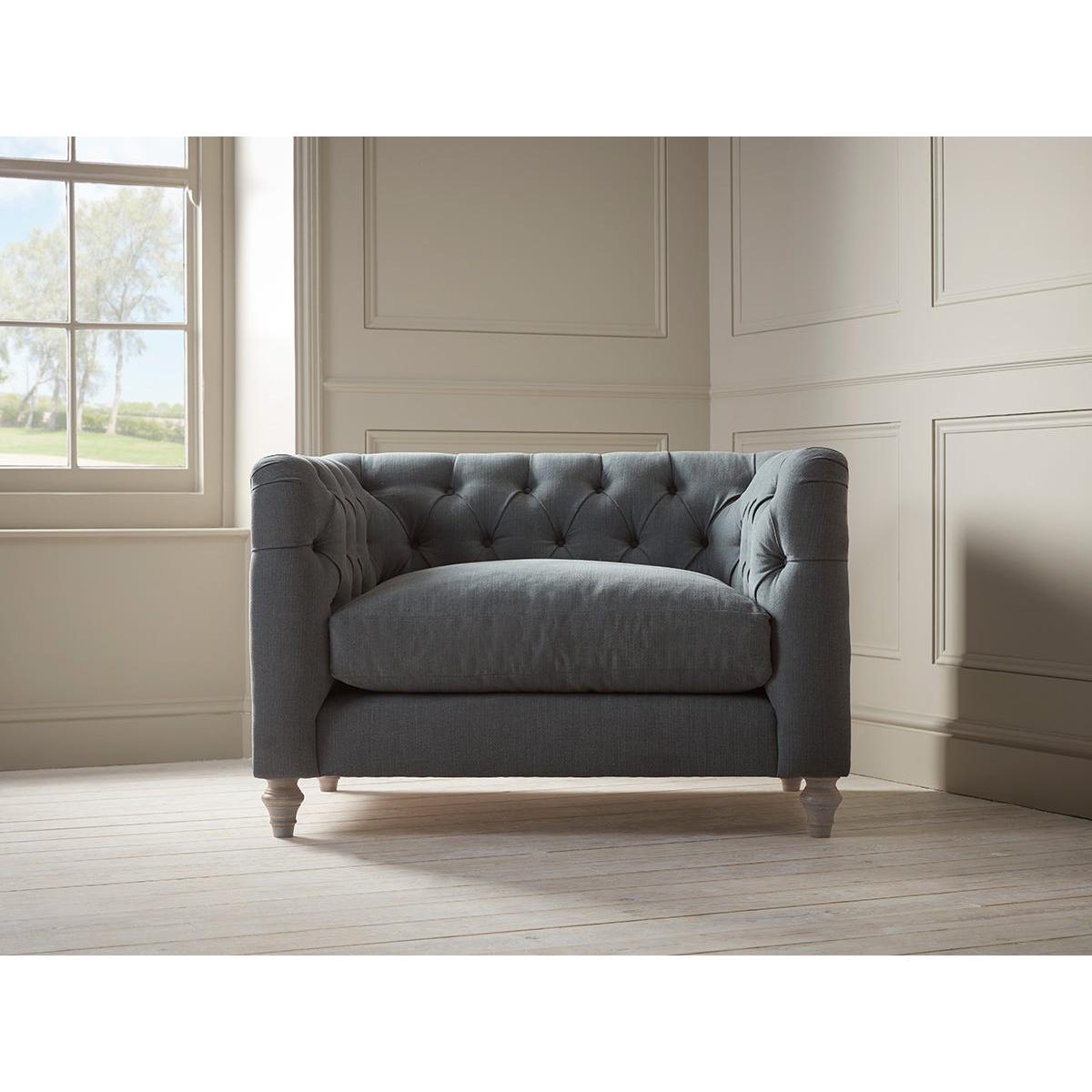 Sarnia Love Seat – Pale Stone Opulent Cotton Velvet – image 7