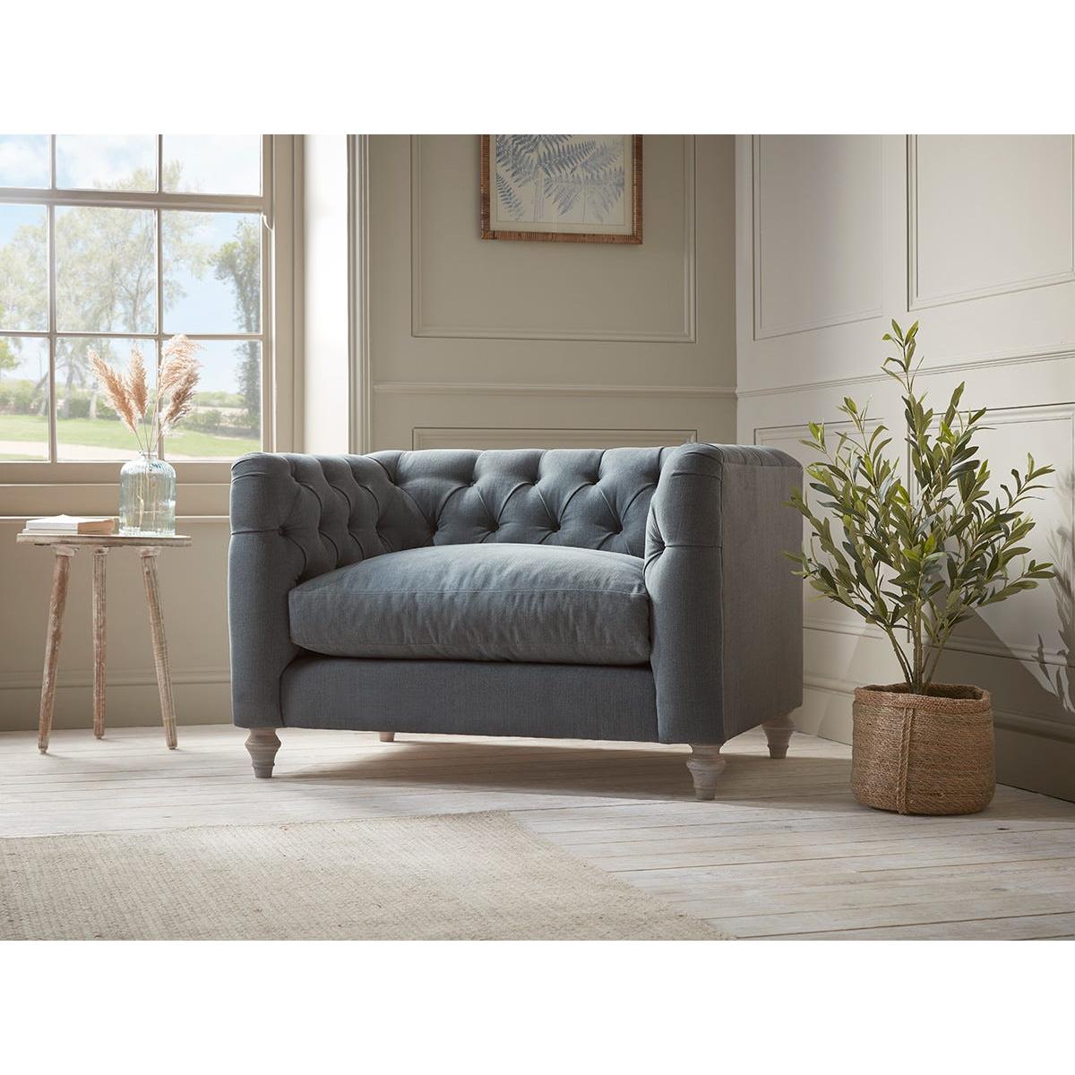 Sarnia Love Seat – Fog Opulent Cotton Velvet – image 2