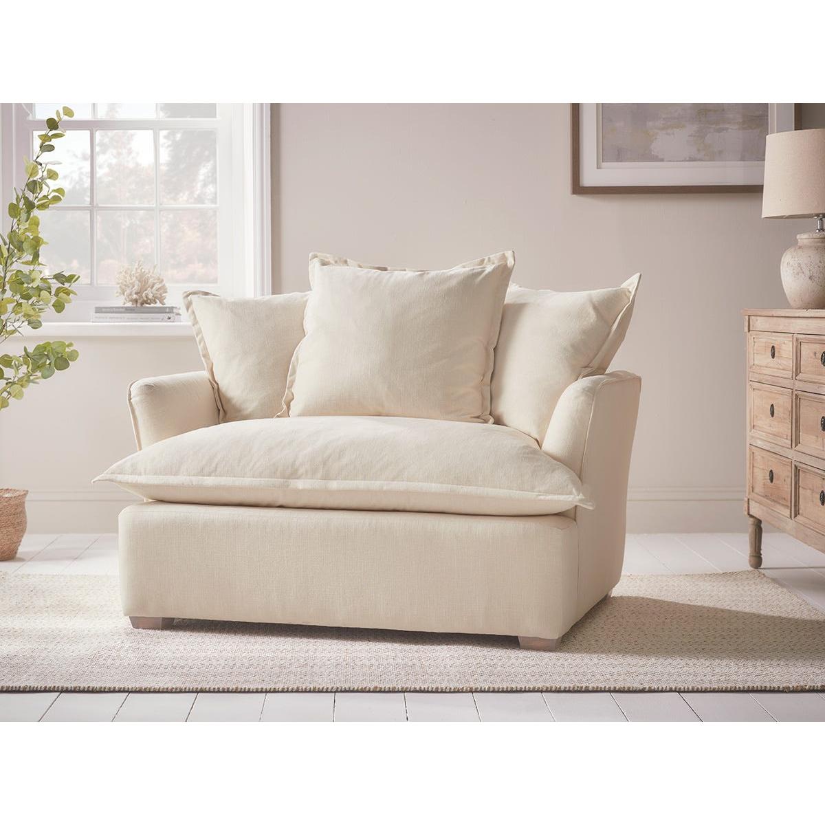 Umea Love Seat – Peony Wide Cotton Stripe – image 2