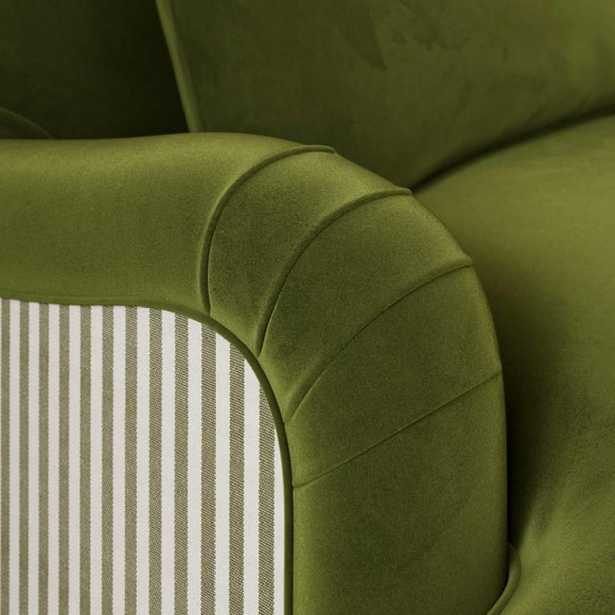 Beatrice II Woven Stripe Velvet Mix Snuggle Chair – image 3
