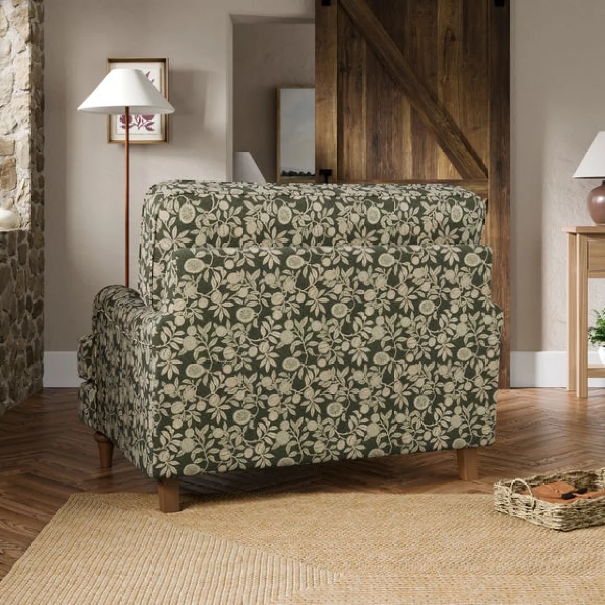 Beatrice II Vintage Pod Print Snuggle Chair – image 2