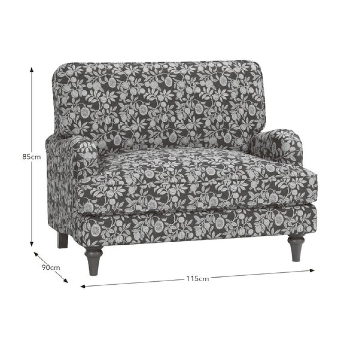 Beatrice II Vintage Pod Print Snuggle Chair – image 9