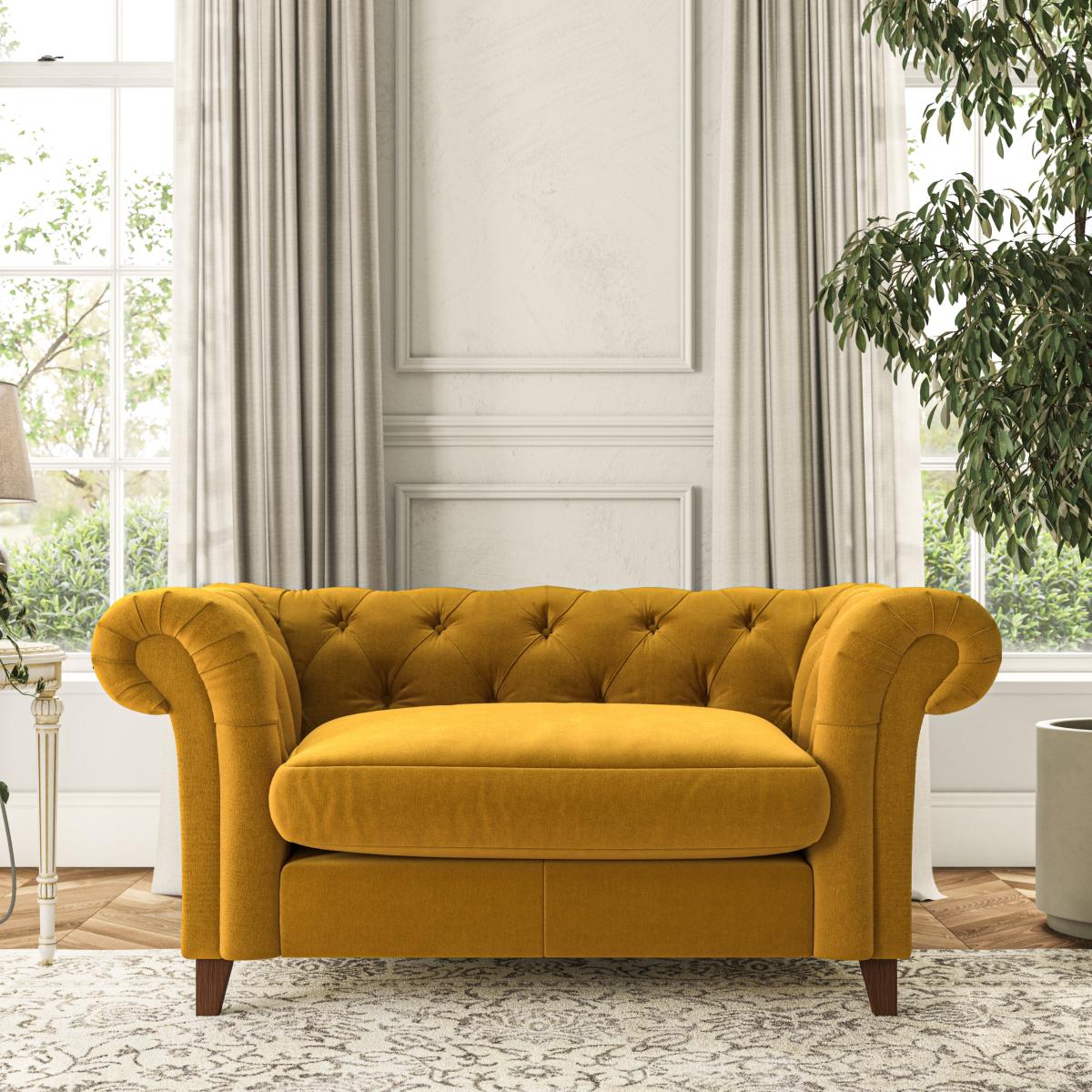 Pimlico Snuggle Chair House Velvet Amber Gold – image 1