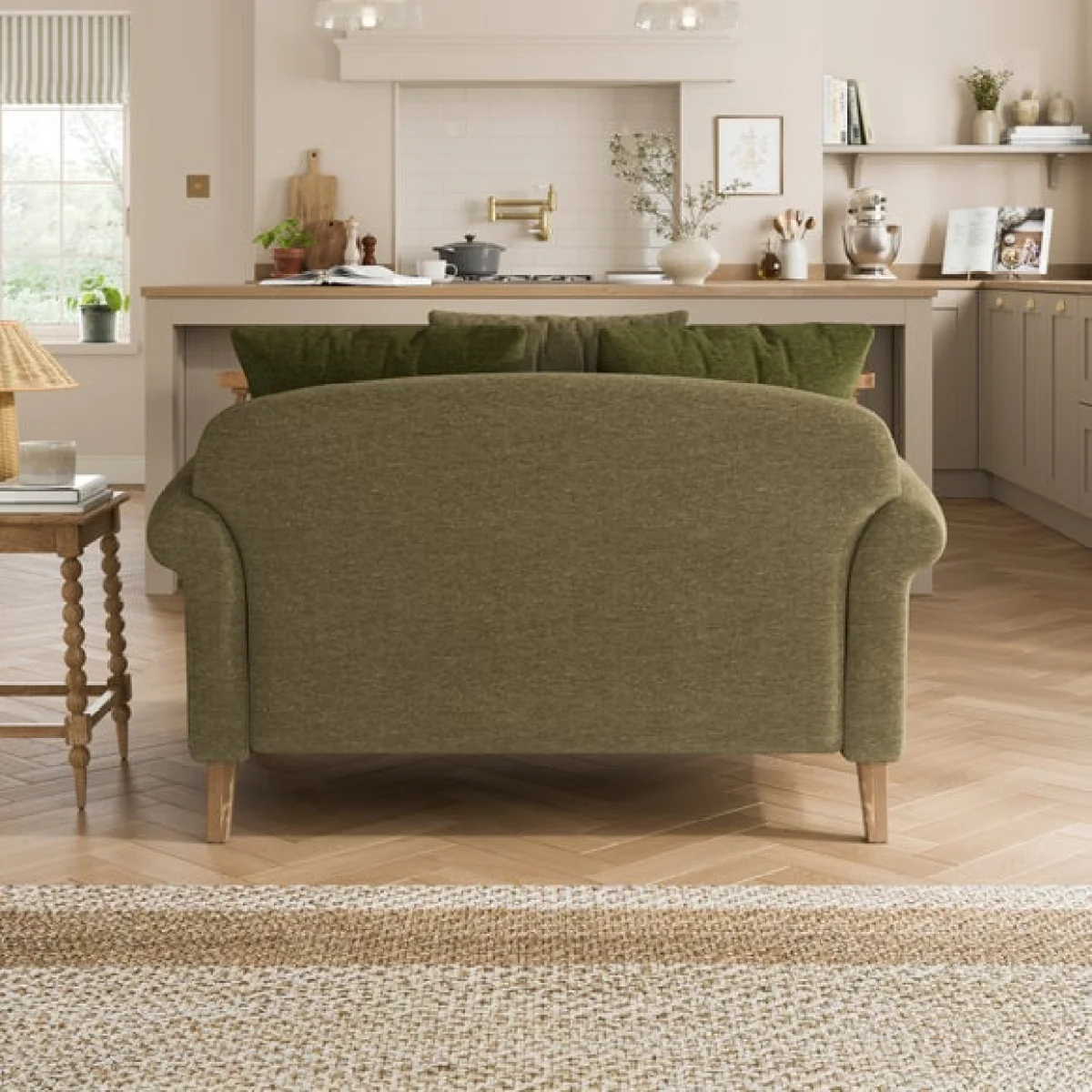 Millie Herb Green Chenille Combo Scatter Back Love Seat – image 2