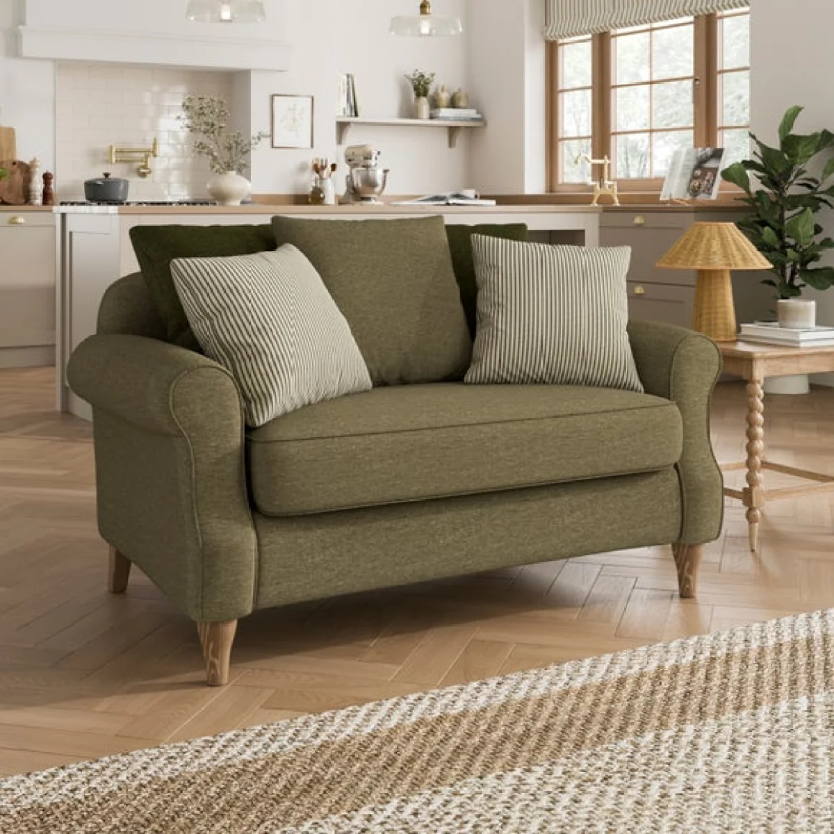 Millie Herb Green Chenille Combo Scatter Back Love Seat – image 8