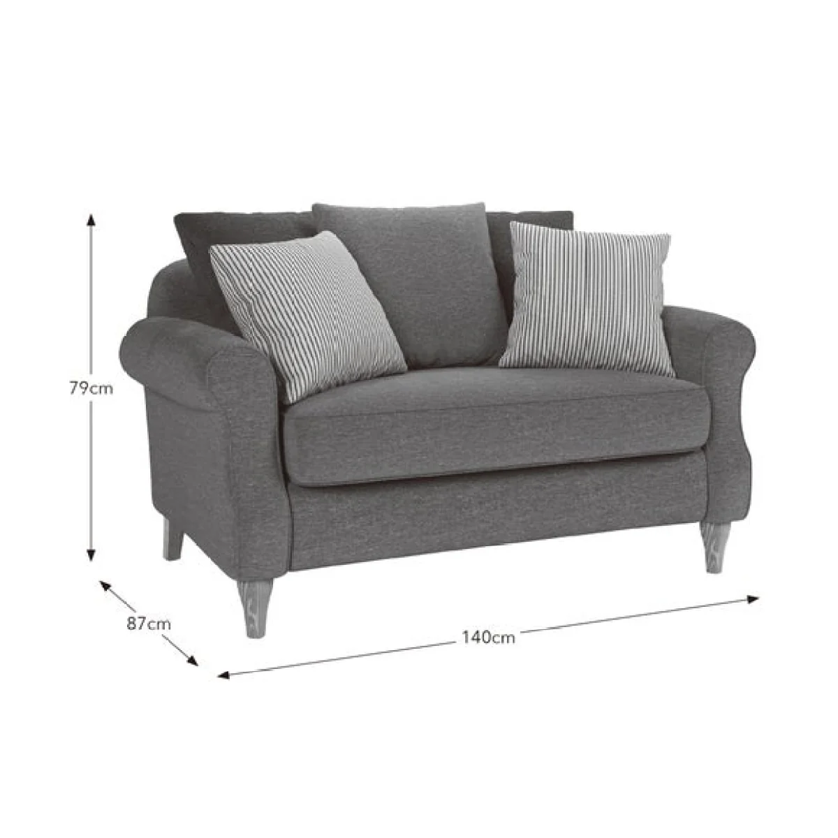 Millie Herb Green Chenille Combo Scatter Back Love Seat – image 9