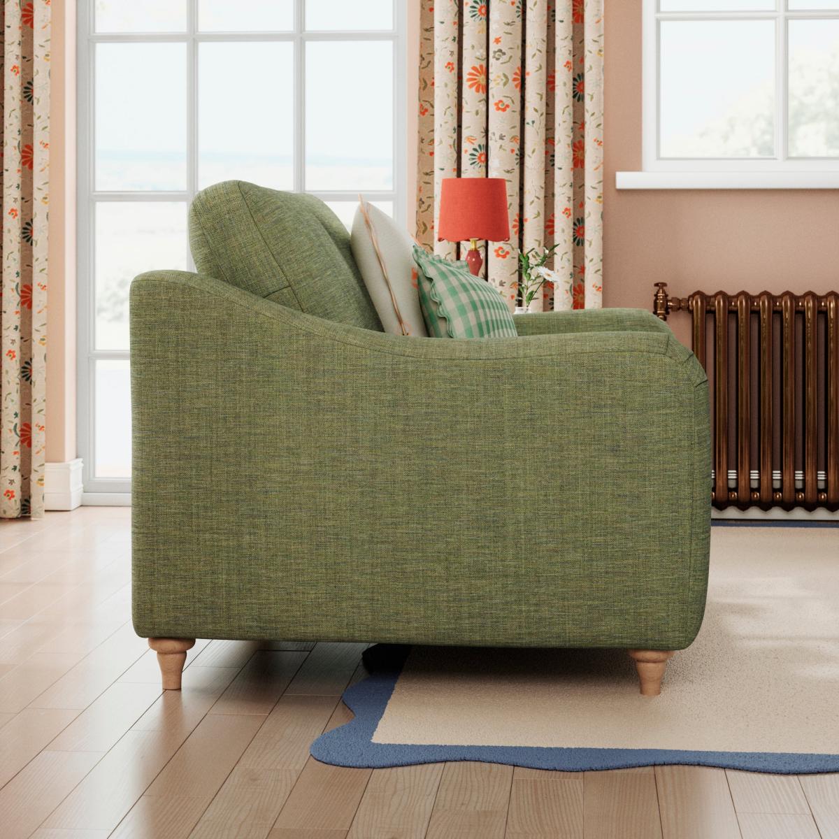 Hattie Slub Faux Linen Snuggle Sofa Slub Faux Linen Green – image 2