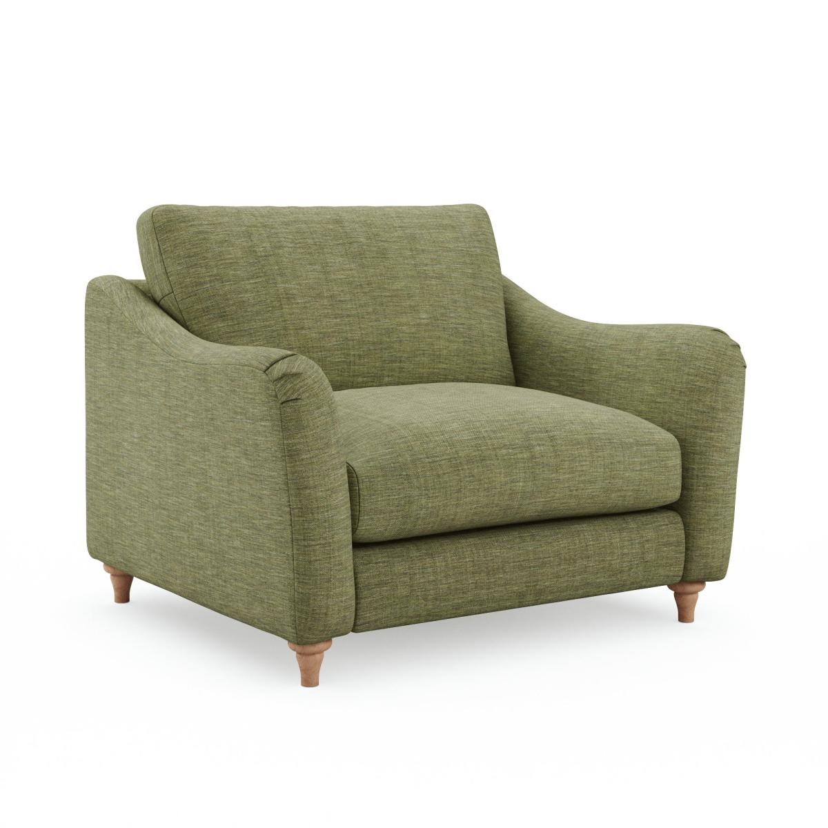 Hattie Slub Faux Linen Snuggle Sofa Slub Faux Linen Green – image 6