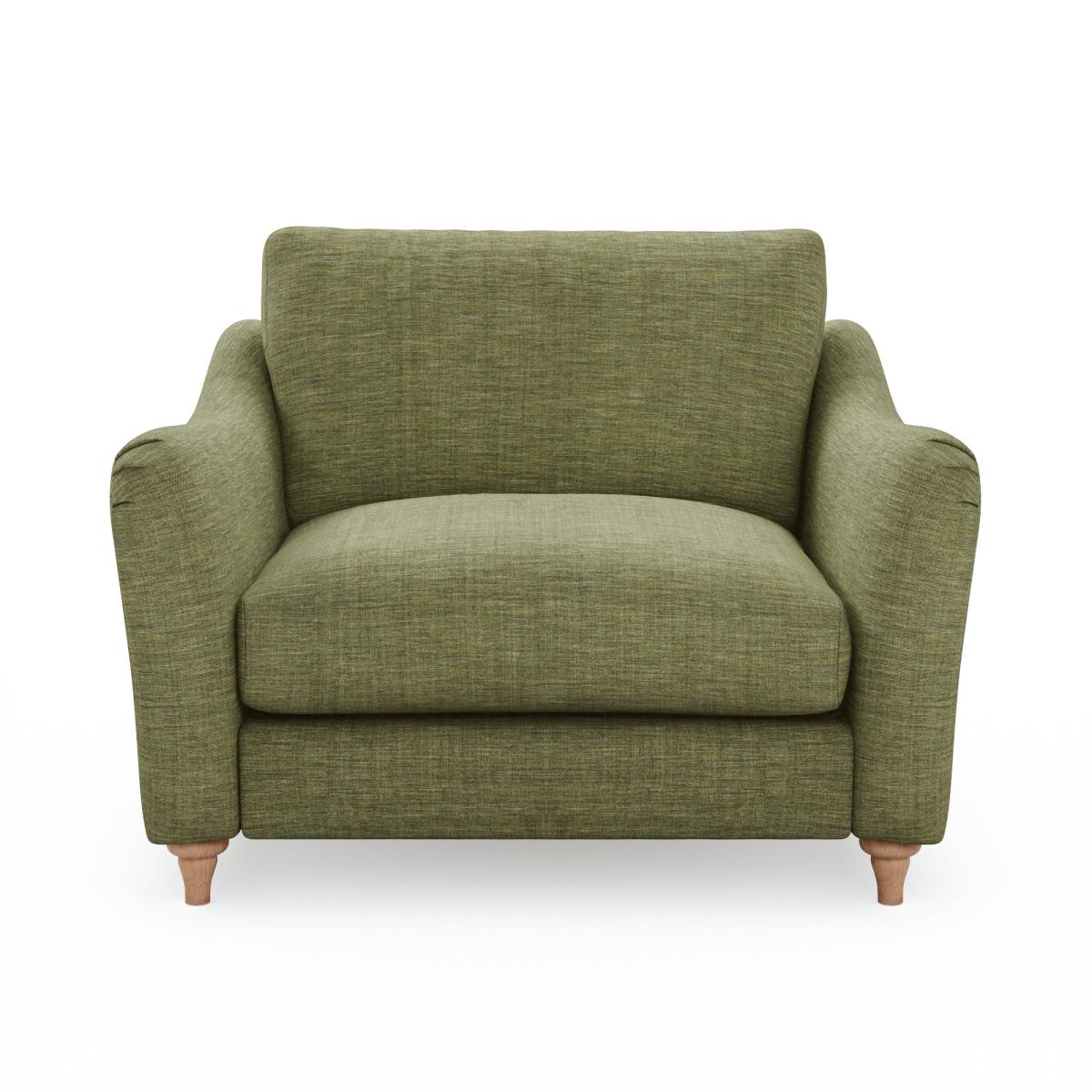 Hattie Slub Faux Linen Snuggle Sofa Slub Faux Linen Green – image 7