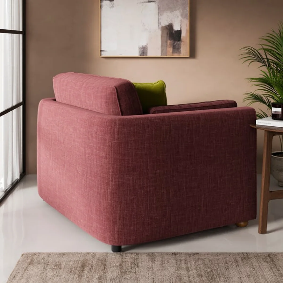 Zoe II Faux Linen Snuggle Chair – image 2
