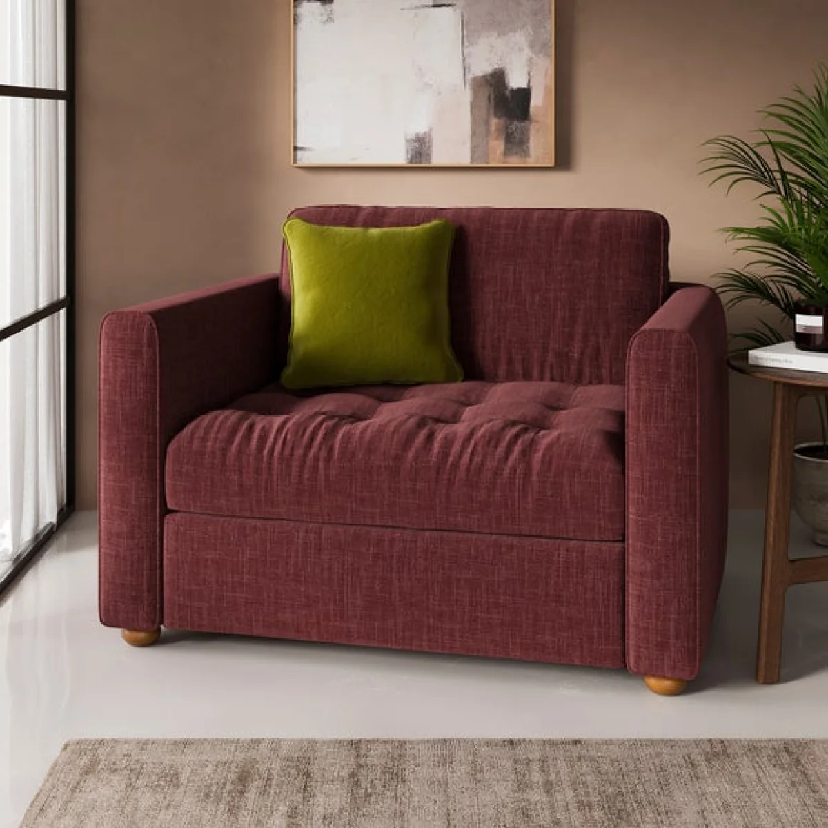 Zoe II Faux Linen Snuggle Chair – image 1