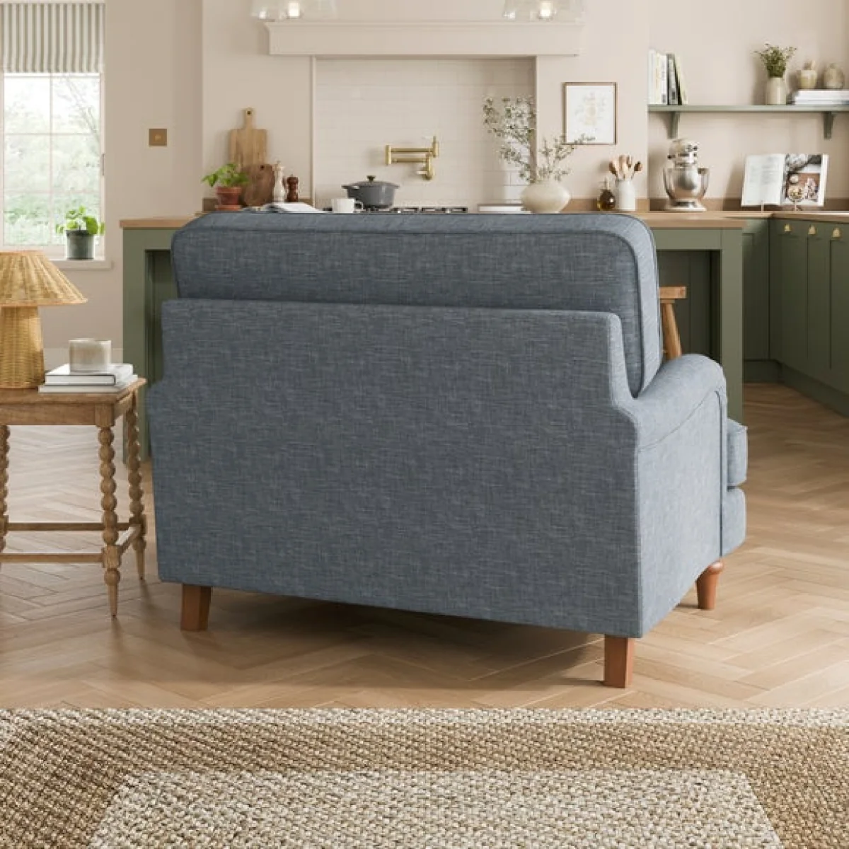 Beatrice II Faux Linen Snuggle Chair – image 2