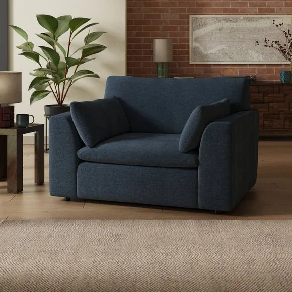 Aspen Textured Faux Linen Snuggle Chair – image 1