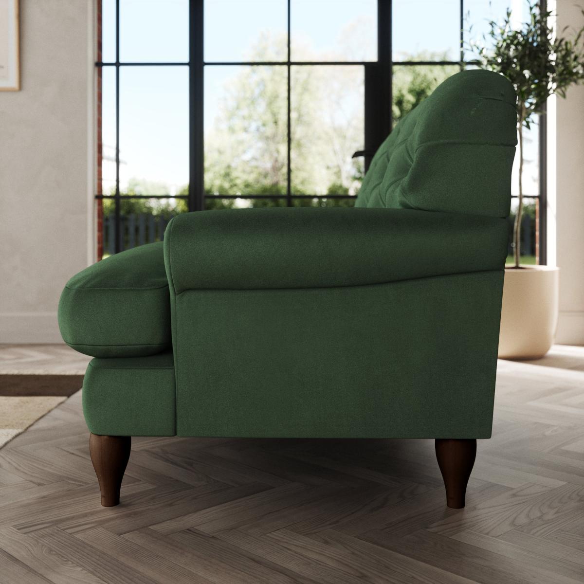 Canterbury Snuggle Chair Cosy Velvet Bottle Green – image 3