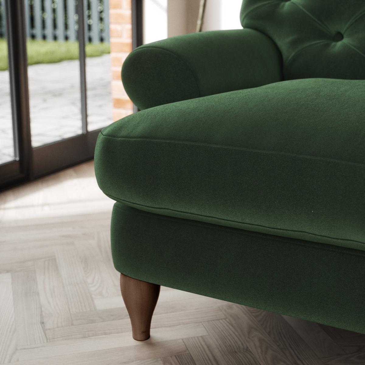 Canterbury Snuggle Chair Cosy Velvet Bottle Green – image 4