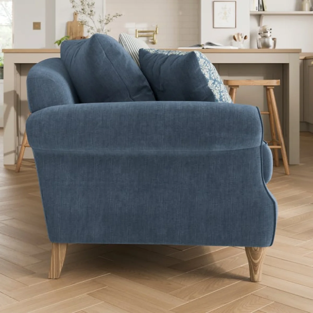 Millie Denim Chenille Combo Scatter Back Love Seat – image 3