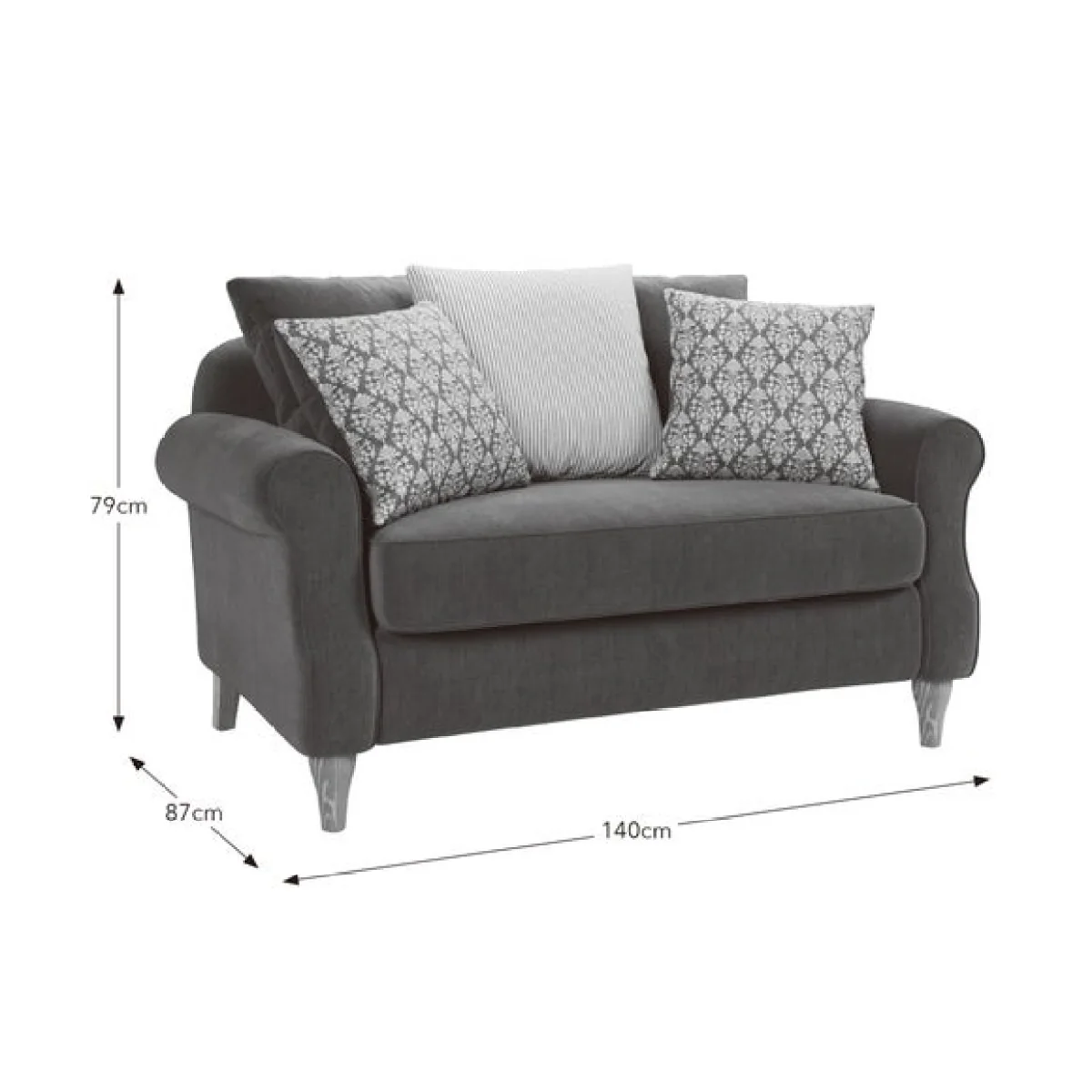 Millie Denim Chenille Combo Scatter Back Love Seat – image 10