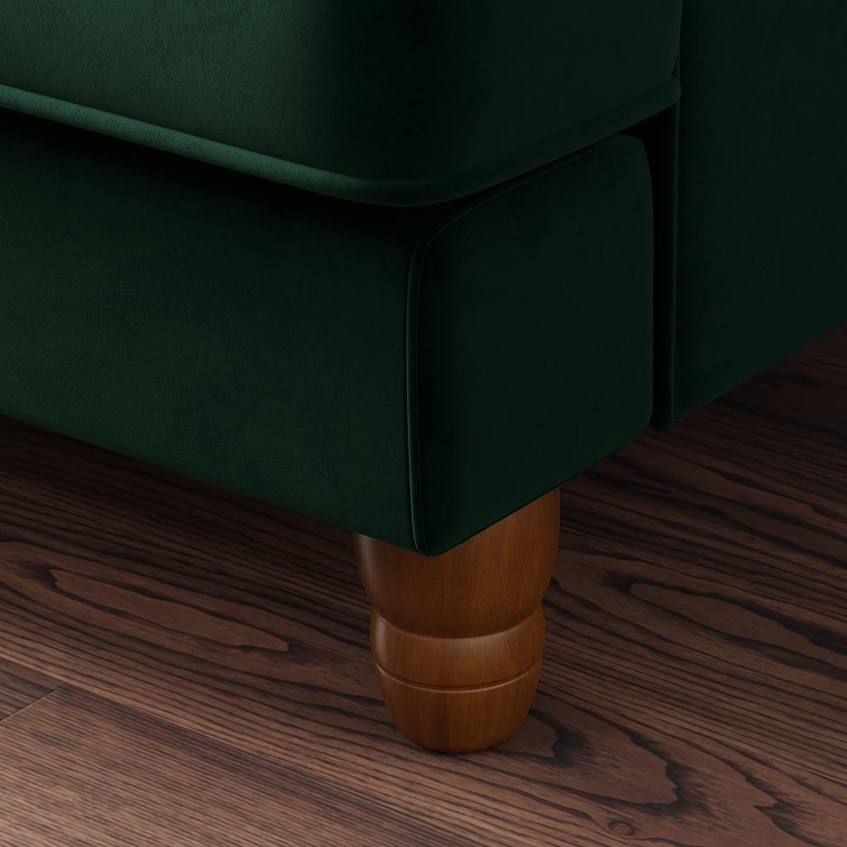 Beatrice Snuggle Sofa, Matte Velvet Bottle Green – image 4