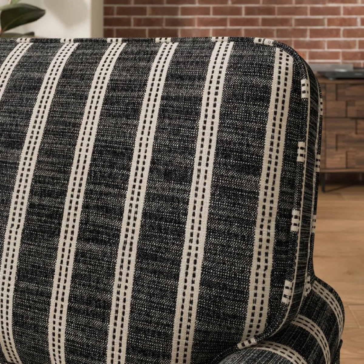 Beatrice II Texture Ticking Stripe Snuggle Chair – image 3