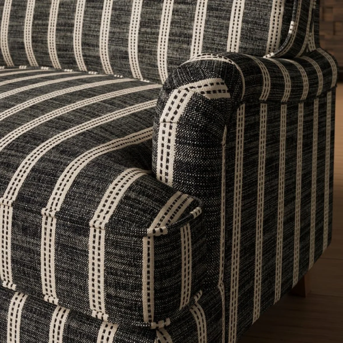 Beatrice II Texture Ticking Stripe Snuggle Chair – image 4