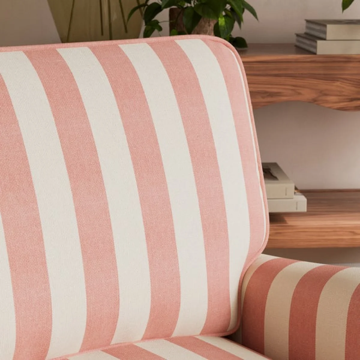 Beatrice II Woven Stripe Snuggle Chair – image 4
