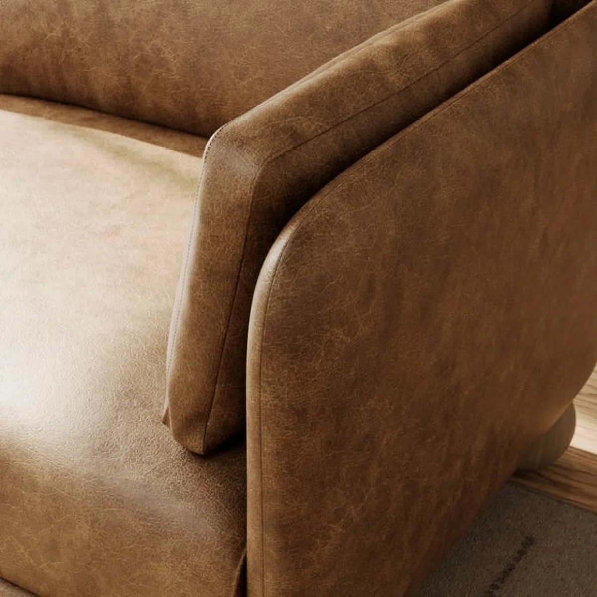 Armitage Soft Faux Leather Snuggle Chair with Ball Feet – image 3
