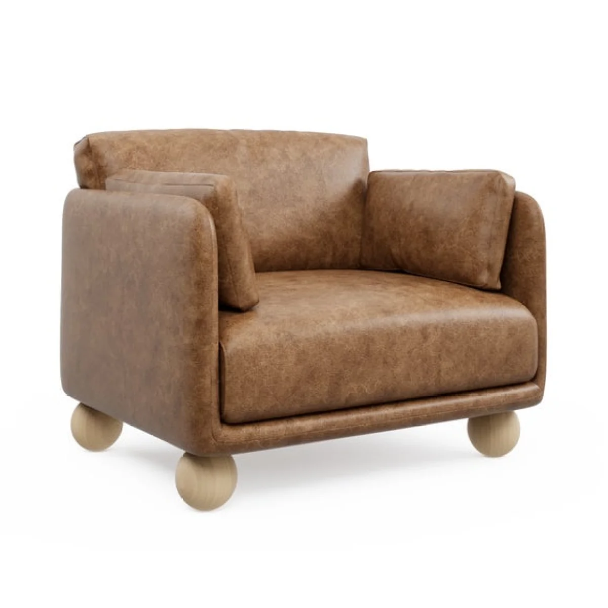 Armitage Soft Faux Leather Snuggle Chair with Ball Feet – image 7