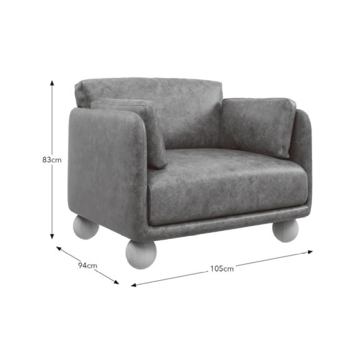 Armitage Soft Faux Leather Snuggle Chair with Ball Feet – image 8