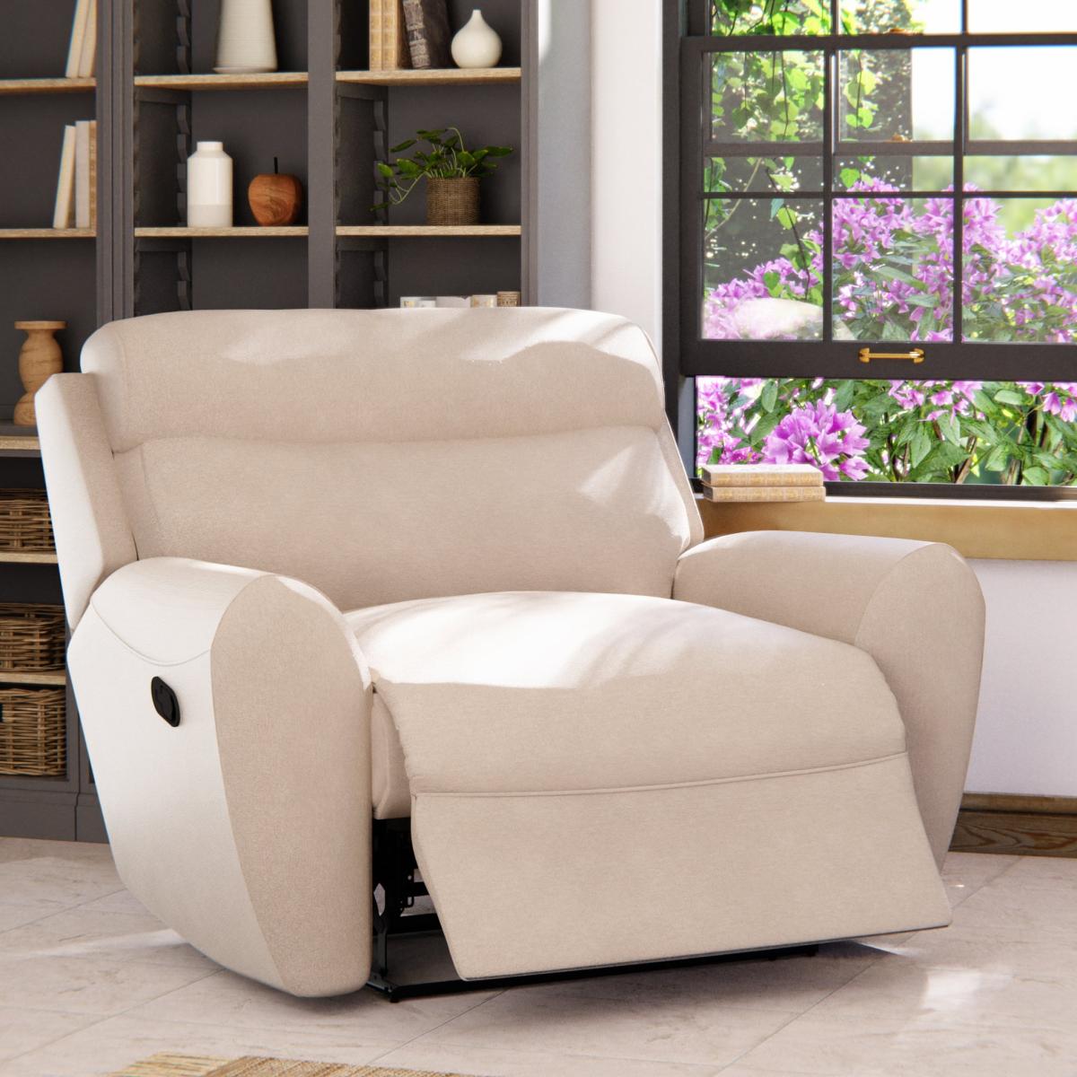 Wareham Manual Recliner Snuggle Sofa Chenille Sand – image 2