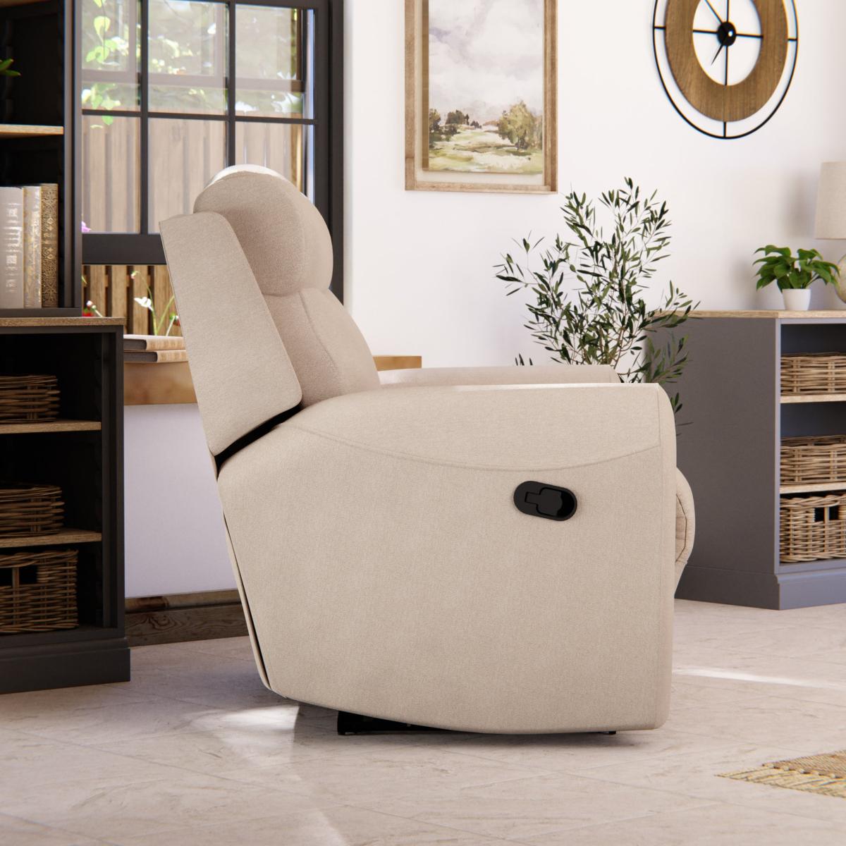 Wareham Manual Recliner Snuggle Sofa Chenille Sand – image 4